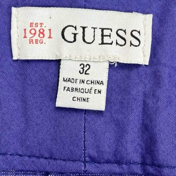 GUESS Cuffed Short Sz 32 Purple - Picture 3 of 6